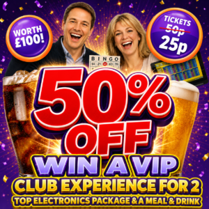 Half Price VIP Bingo Experience for 2 worth £100!