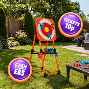Win an 8-Piece Axe Throwing Set with Adjustable Bristle Target